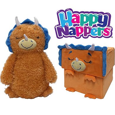 Happy Nappers Adorable Storables Dino Triceratops 8 in. Character Box & 15 in. Plush Toy