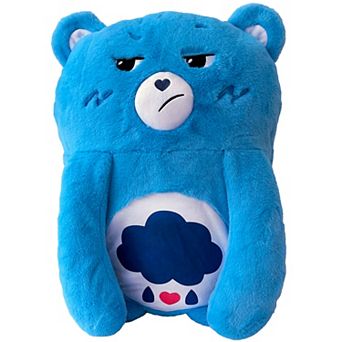 Happy Nappers Adorable Storables Grumpy Bear Pillow Pocket Pal - Plush Pillow Case w/ Weighted Paws
