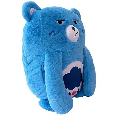 Happy Nappers Adorable Storables Grumpy Bear Pillow Pocket Pal - Plush Pillow Case w/ Weighted Paws