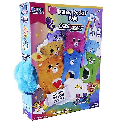 Happy Nappers Adorable Storables Grumpy Bear Pillow Pocket Pal - Plush Pillow Case w/ Weighted Paws