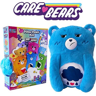 Happy Nappers Adorable Storables Grumpy Bear Pillow Pocket Pal - Plush Pillow Case w/ Weighted Paws