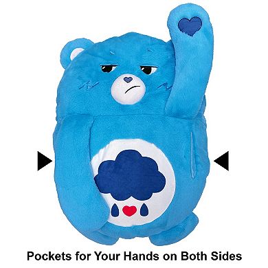 Happy Nappers Adorable Storables Grumpy Bear Pillow Pocket Pal - Plush Pillow Case w/ Weighted Paws
