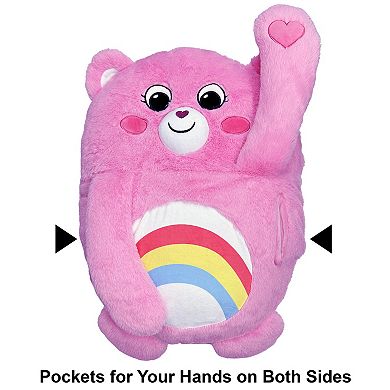 Happy Nappers Adorable Storables Cheer Bear Pillow Pocket Pal - Plush Pillow Case w/ Weighted Paws