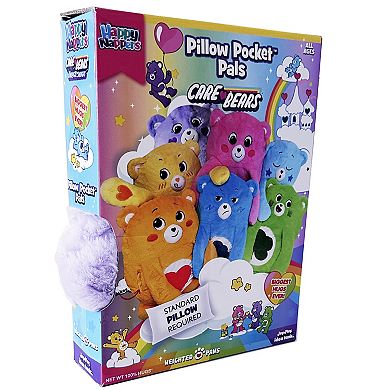 Happy Nappers Adorable Storables Share Bear Pillow Pocket Pal - Plush Pillow Case w/ Weighted Paws