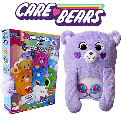 Happy Nappers Adorable Storables Share Bear Pillow Pocket Pal - Plush Pillow Case w/ Weighted Paws