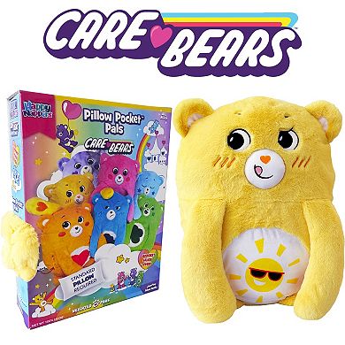 Happy Nappers Adorable Storables Funshine Bear Pillow Pocket Pal - Plush Pillow Case w/ Weighted Paws