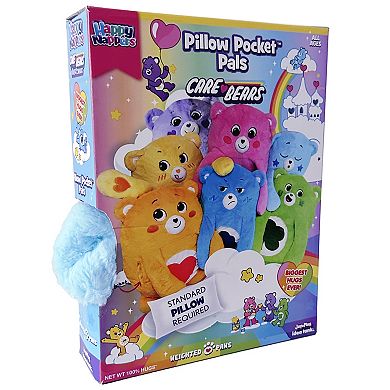 Happy Nappers Adorable Storables Bedtime Bear Pillow Pocket Pal - Plush Pillow Case w/ Weighted Paws