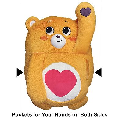 Happy Nappers Adorable Storables Tenderheart Bear Pillow Pocket Pal - Plush Pillow Case w/ Weighted Paws