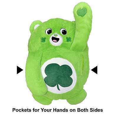 Happy Nappers Adorable Storables Good Luck Bear Pillow Pocket Pal - Plush Pillow Case w/ Weighted Paws