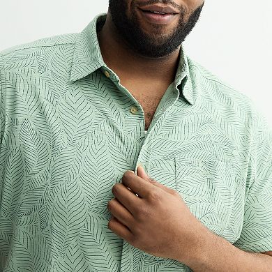 Big & Tall Sonoma Goods For Life® Short Sleeve Knit Button Down Shirt