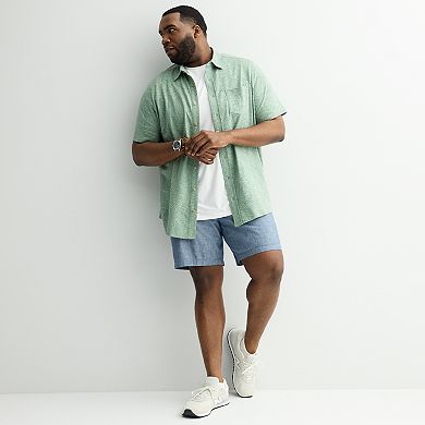 Big & Tall Sonoma Goods For Life® Short Sleeve Knit Button Down Shirt