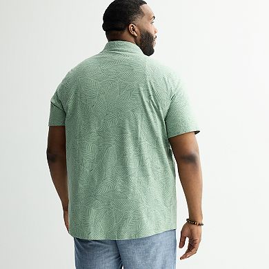 Big & Tall Sonoma Goods For Life® Short Sleeve Knit Button Down Shirt
