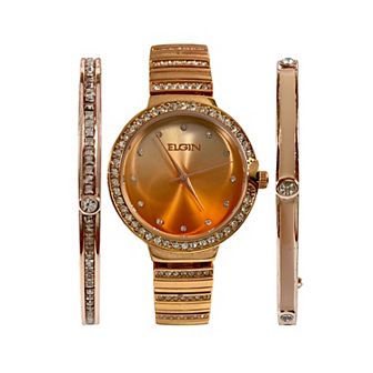 Elgin Women's 3 pc Watch & Bracelet Set - EG160012RGSTKL