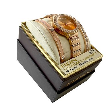 Elgin Ladies' 3-Piece Watch & Bracelet Set - EG160012RGSTKL