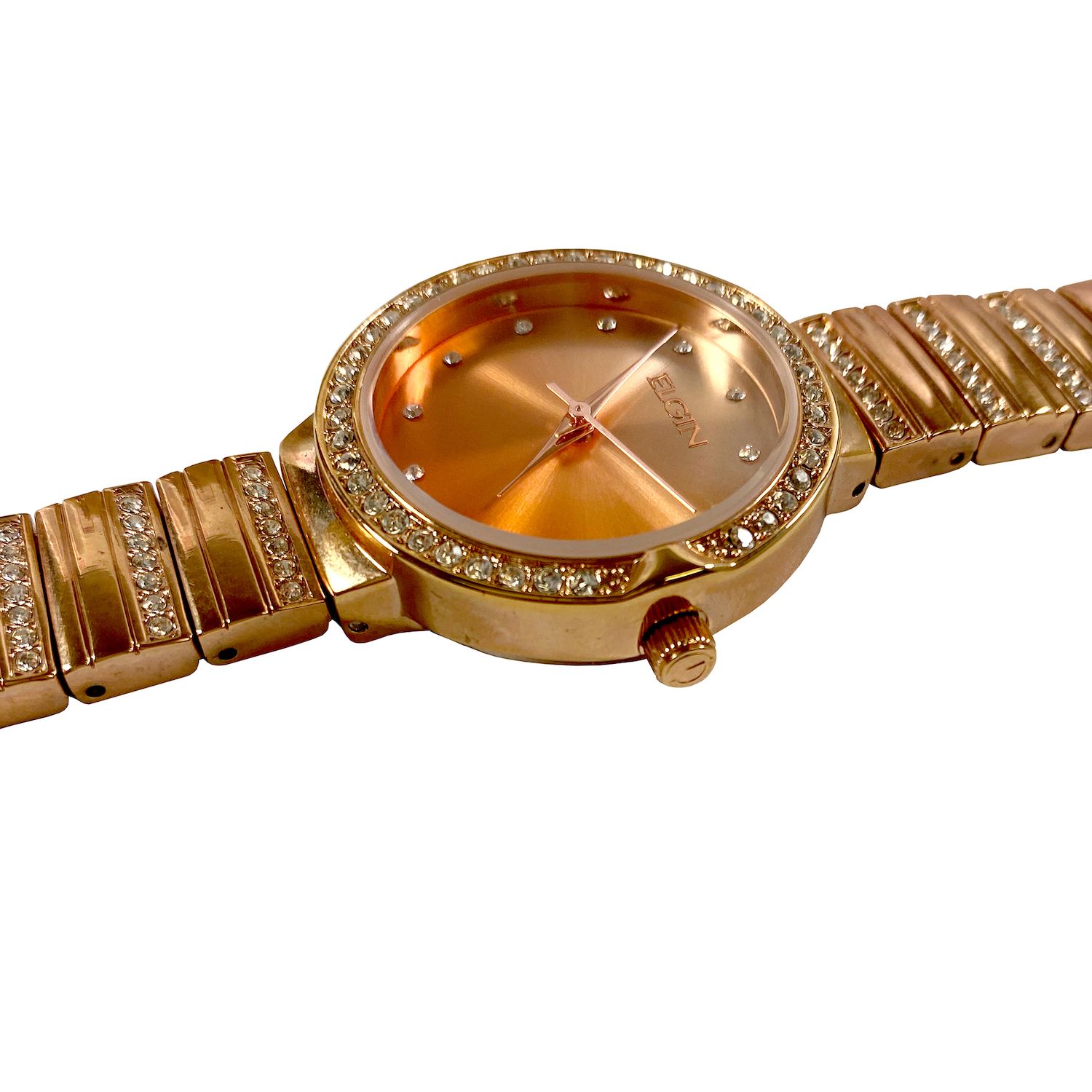 Elgin Women\'s Rose Gold Crystal Accent Watch and Bracelet Set - Rose Elgin Women main image 4
