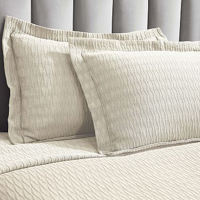 SUPERIOR Calvert Cotton Medium Weight Geometric Matelasse Bedspread & Sham Set