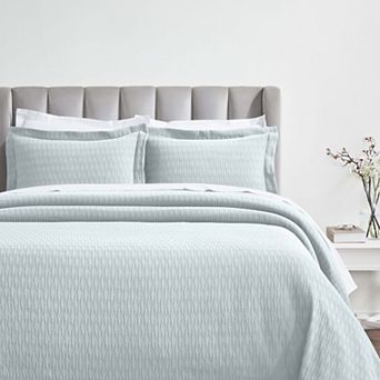 SUPERIOR Calvert Cotton Medium Weight Geometric Matelasse Bedspread & Sham Set