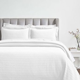 SUPERIOR Calvert Cotton Medium Weight Geometric Matelasse Bedspread & Sham Set
