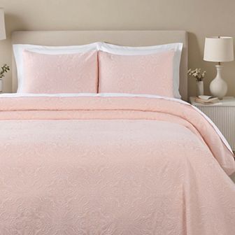SUPERIOR Enzy Medium Weight Medallion Matelasse Quilt & Sham Set