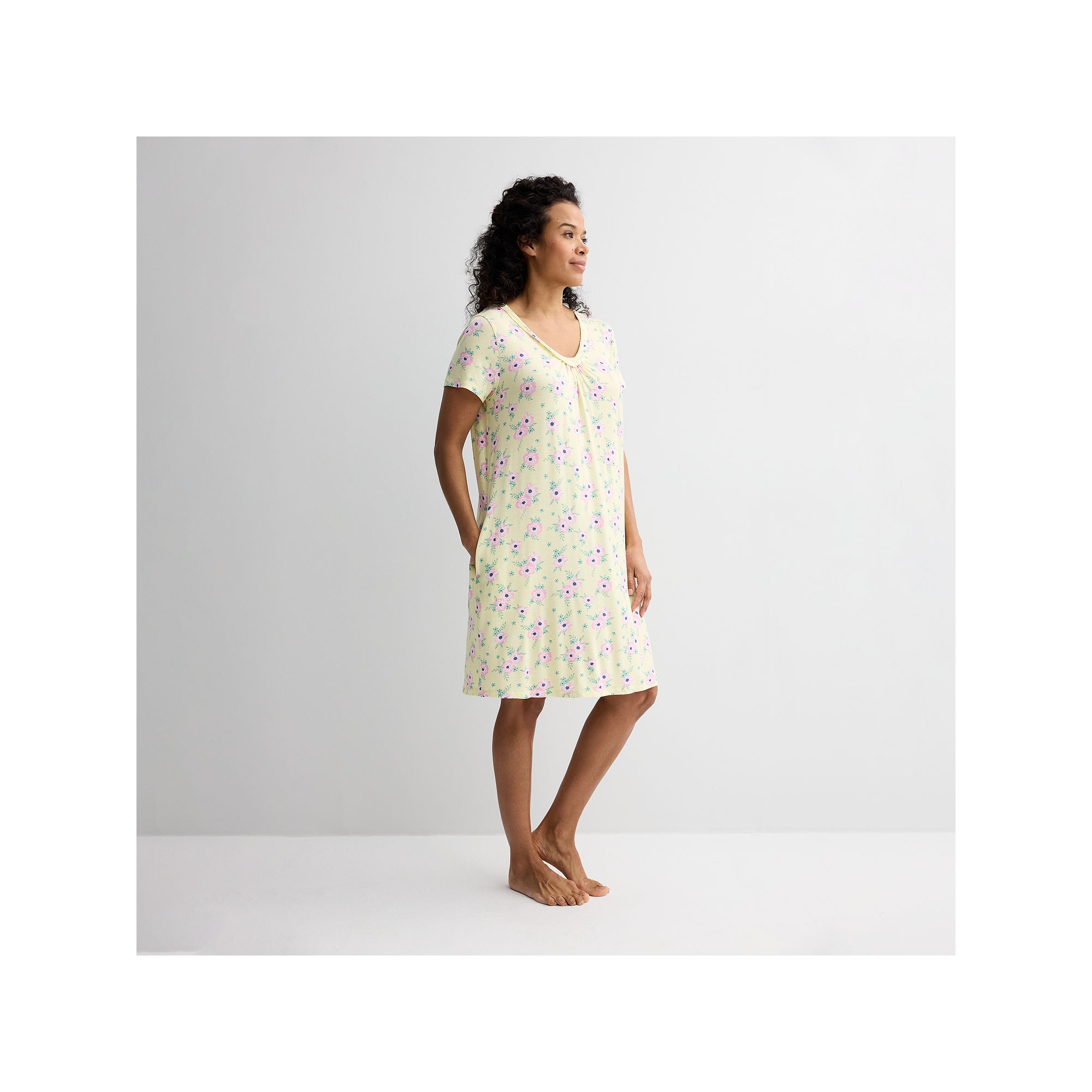 Womens Croft & Barrow® Print Short Sleeve Nightgown, Size: XS, Nika Flora