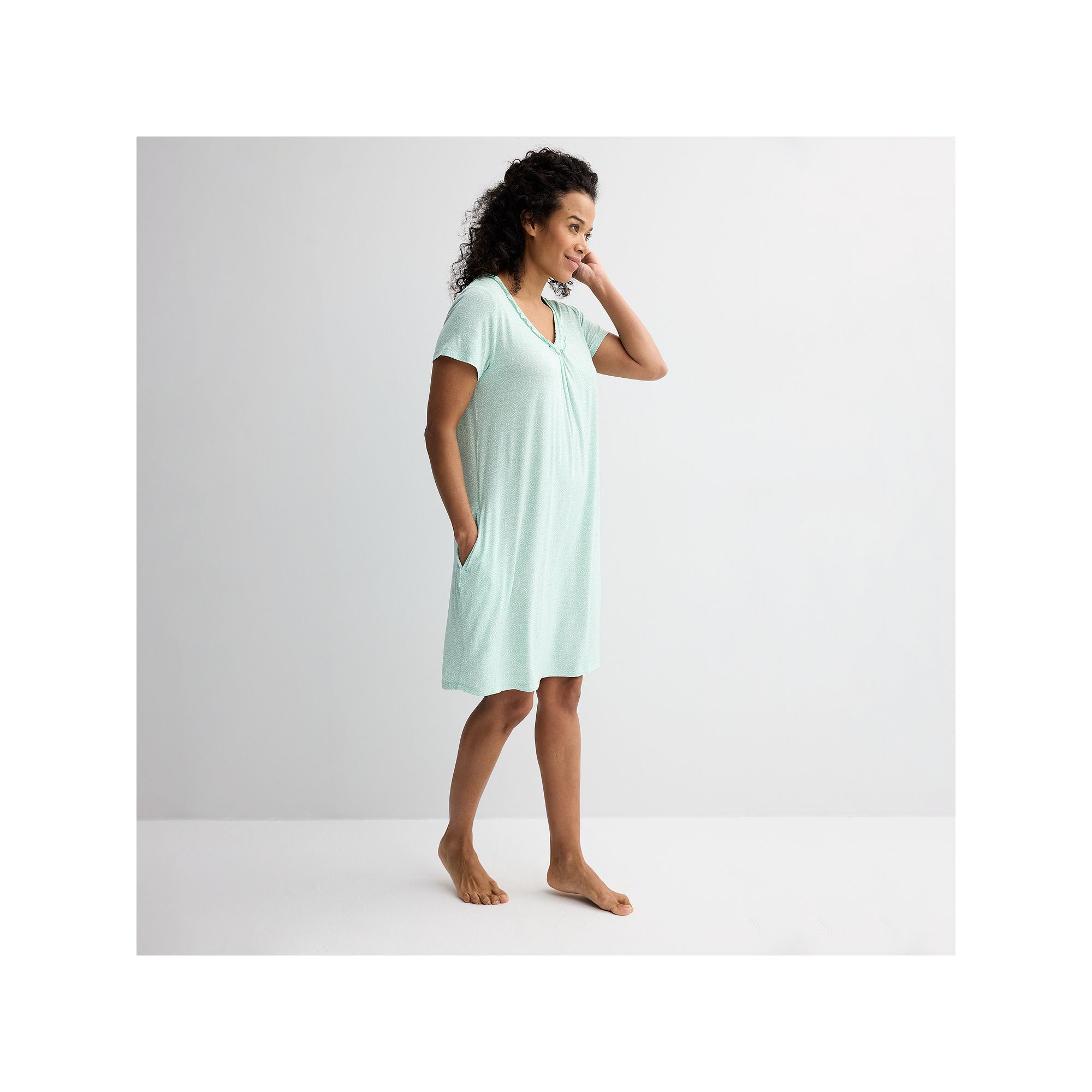 Womens Croft & Barrow® Print Short Sleeve Nightgown, Size: XS, Visionary 