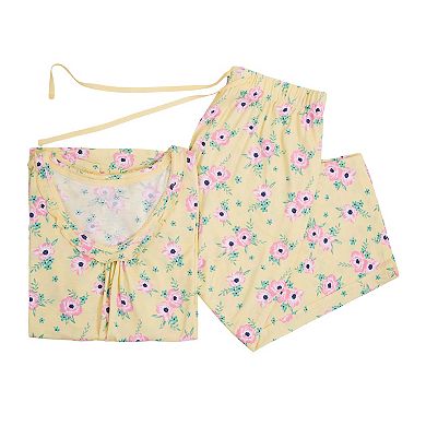 Plus Size Croft & Barrow® Print Short Sleeve Pajama Top & Pajama Pants Sleep Set