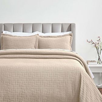 SUPERIOR Madrid Cotton Medium Weight Matelasse Bedspread & Sham Set