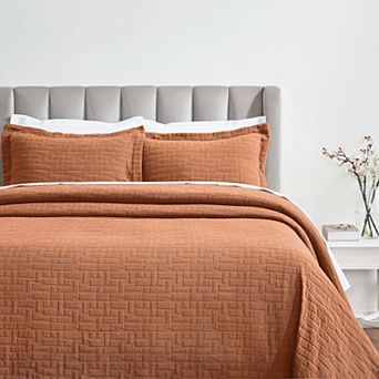 SUPERIOR Madrid Cotton Medium Weight Matelasse Bedspread & Sham Set