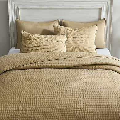 SUPERIOR Bella Silk Pick Stitch Medium Weight Quilt Coverlet Set