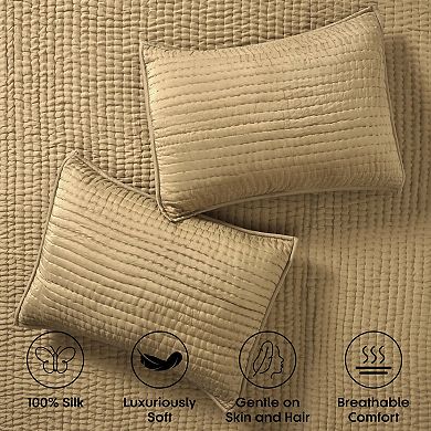 SUPERIOR Bella Silk Pick Stitch Medium Weight Quilt Coverlet Set