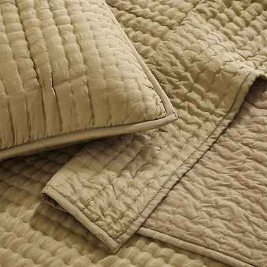 SUPERIOR Bella Silk Pick Stitch Medium Weight Quilt Coverlet Set