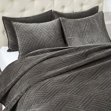 SUPERIOR Karina Velvet Cotton Lightweight Quilt Coverlet Set