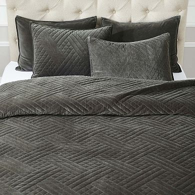 SUPERIOR Karina Velvet Cotton Lightweight Quilt Coverlet Set