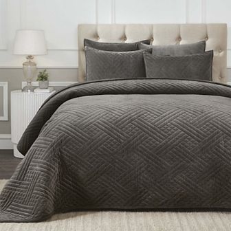 SUPERIOR Karina Velvet Cotton Lightweight Quilt Coverlet Set