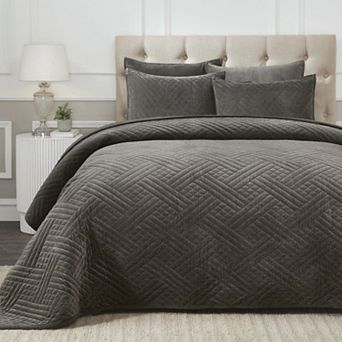 SUPERIOR Karina Velvet Cotton Lightweight Quilt Coverlet Set