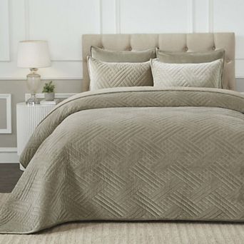 SUPERIOR Karina Velvet Cotton Lightweight Quilt Coverlet Set