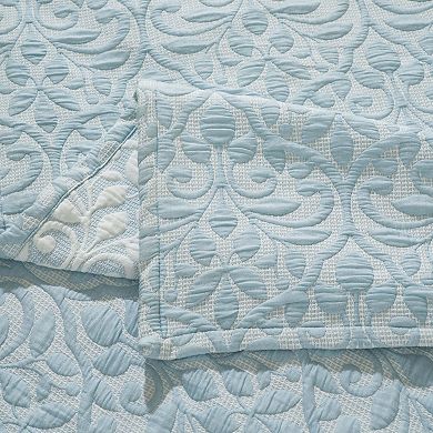SUPERIOR Vineyard Cotton Blend Medium Weight Matelasse Woven Coverlet