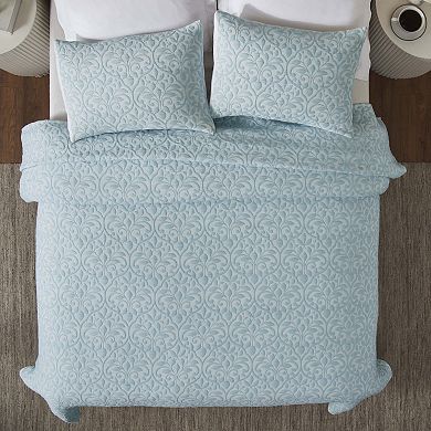 SUPERIOR Vineyard Cotton Blend Medium Weight Matelasse Woven Coverlet