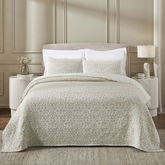 SUPERIOR Vineyard Cotton Blend Medium Weight Matelasse Woven Coverlet