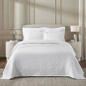 SUPERIOR Vineyard Cotton Blend Medium Weight Matelasse Woven Coverlet