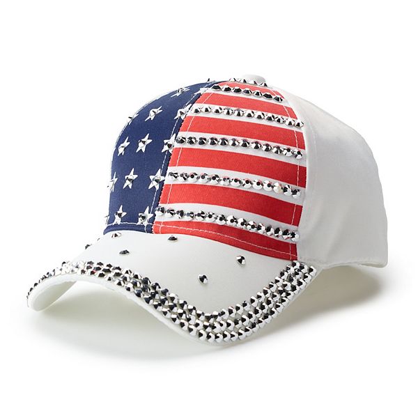 Women's Collection XIIX Bling Americana Baseball Cap - White