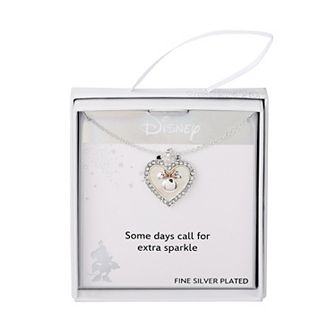 Disney's Minnie Mouse Fine Silver Plated Cubic Zirconia & Mother-of-Pearl Heart Pendant Necklace