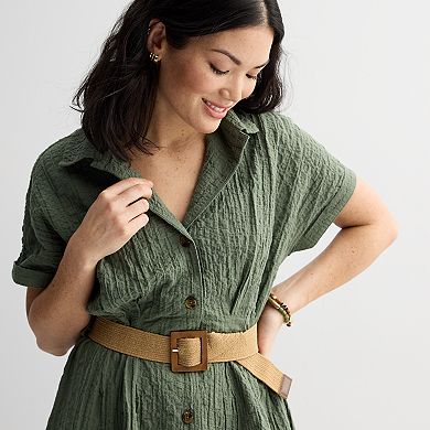 Women's Sonoma Goods For Life® Belted Dolman Sleeve Midi Dress