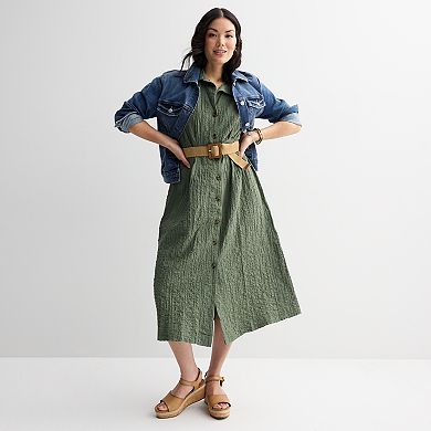 Women's Sonoma Goods For Life® Belted Dolman Sleeve Midi Dress