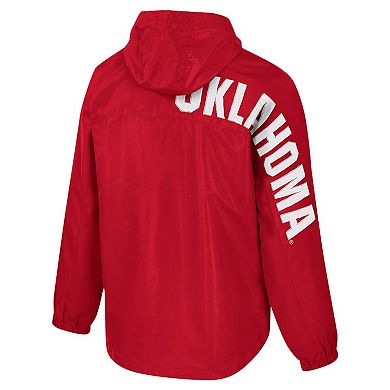 Men's Colosseum Crimson Oklahoma Sooners Reloaded Anorak Half-Zip Jacket