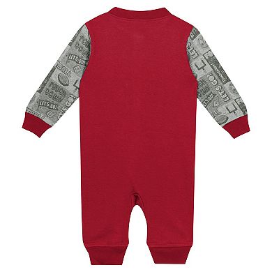 Newborn & Infant Crimson Indiana Hoosiers Playbook Colorblock Long Sleeve Coveralls