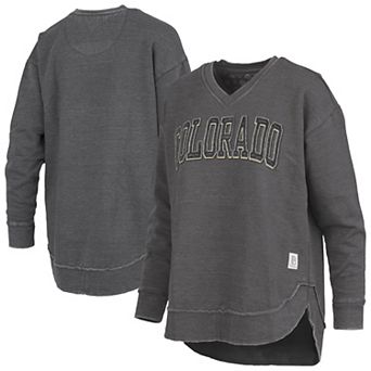 Women's Pressbox Black Colorado Buffaloes Westin Poncho V-Neck Pullover Sweatshirt