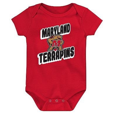Newborn Red Maryland Terrapins Sunday Comics 3-Pack Bodysuit Set