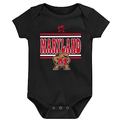 Newborn Red Maryland Terrapins Sunday Comics 3-Pack Bodysuit Set
