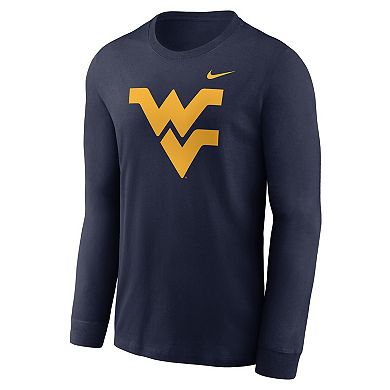 Men's Nike Navy West Virginia Mountaineers Primary Logo Long Sleeve T-Shirt